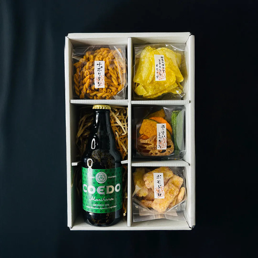 【毬花-Marihana-】COEDOビール+おつまみ菓子4点ギフト